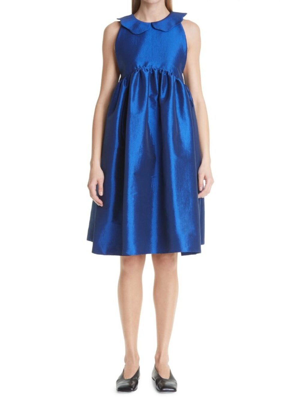 Kika Vargas Aida Women's Taffeta Silk Blend Dress Electric Blue Size L